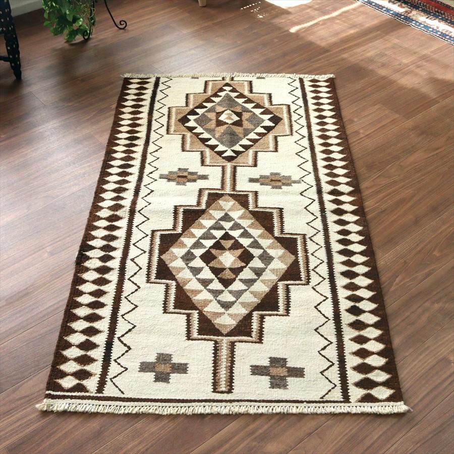 トルコの手織りキリム カルス 167x96cm メダリオンと幾何学モチーフ | 