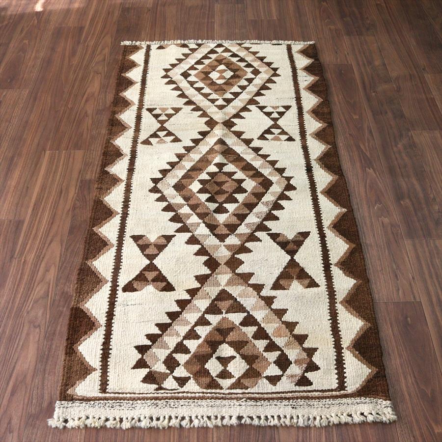 トルコの手織りキリム カルス 174x87cm メダリオンと幾何学モチーフ | 