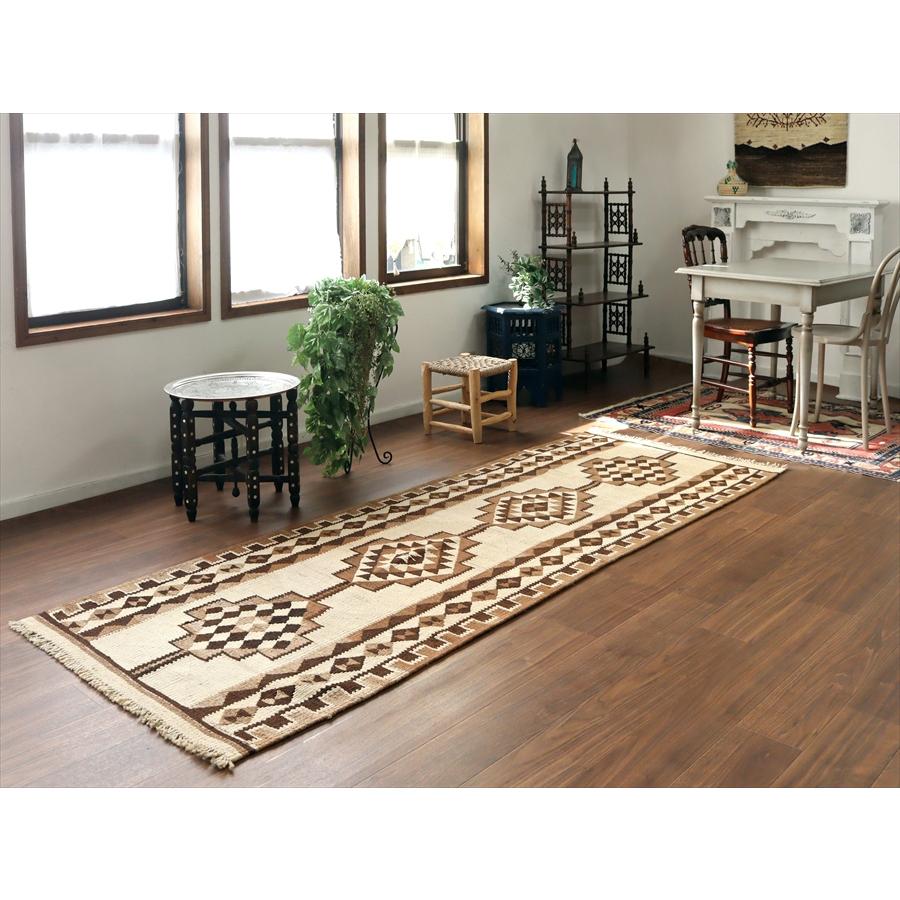 トルコの手織りキリム カルス 277x96cm メダリオンと幾何学モチーフ |  | 01