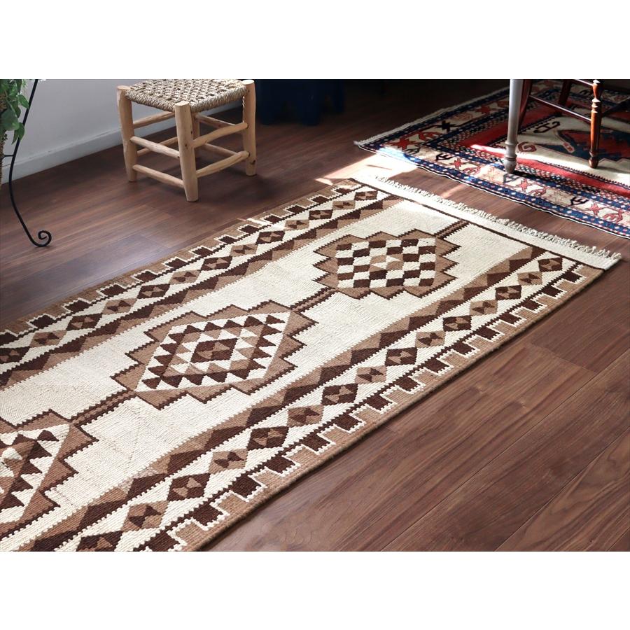 トルコの手織りキリム カルス 277x96cm メダリオンと幾何学モチーフ |  | 02