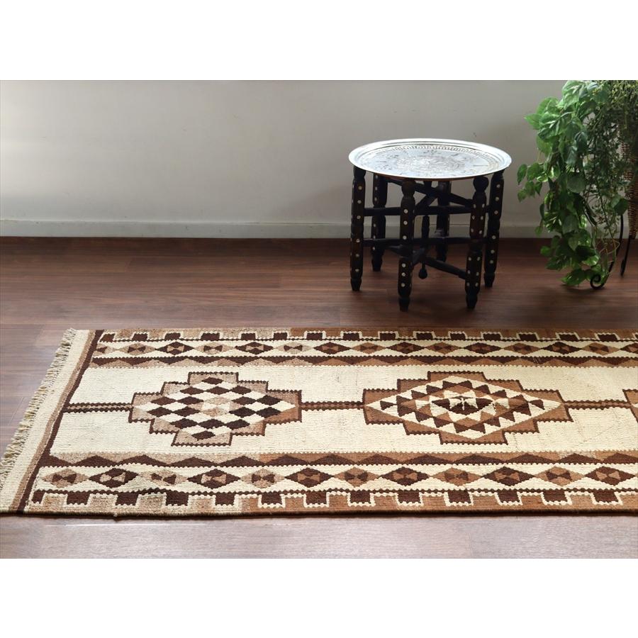 トルコの手織りキリム カルス 277x96cm メダリオンと幾何学モチーフ |  | 03