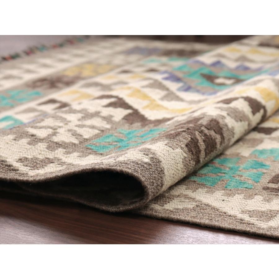 モノトーン シンプルな手織りキリム 152x102cm 幾何学モチーフ アフガンキリム |  | 06