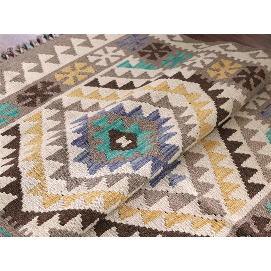 モノトーン シンプルな手織りキリム 152x102cm 幾何学モチーフ アフガンキリム |  | 07