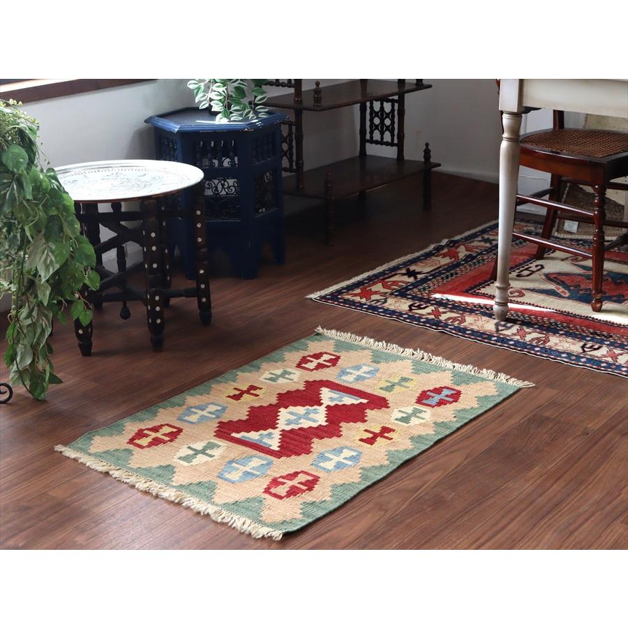 カシュカイキリム イラン 手織り 89x61cm カラフルな幾何学モチーフ |  | 01