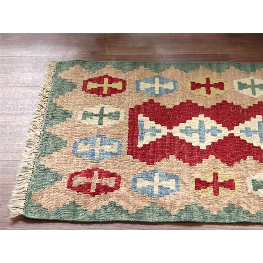 カシュカイキリム イラン 手織り 89x61cm カラフルな幾何学モチーフ |  | 03