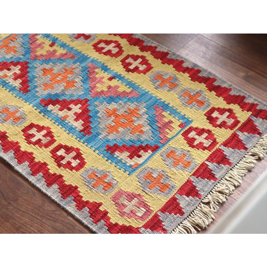 カシュカイキリム イラン 手織り 100x61cm カラフルな幾何学モチーフ |  | 02