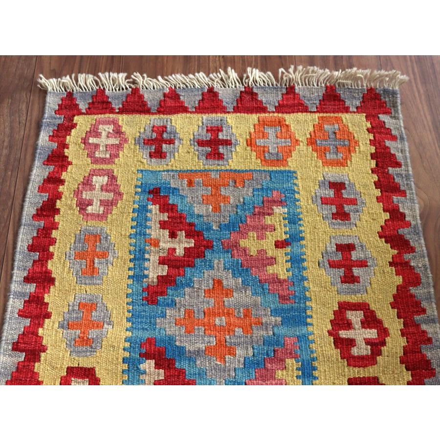 カシュカイキリム イラン 手織り 100x61cm カラフルな幾何学モチーフ |  | 03