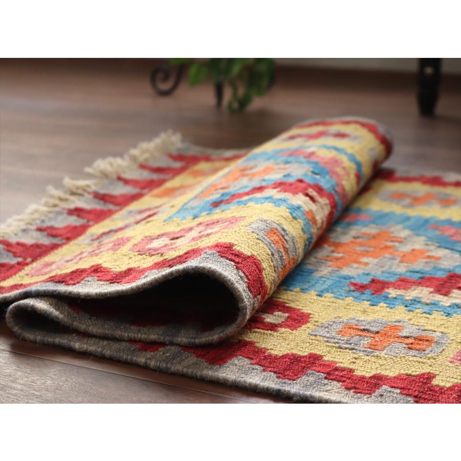 カシュカイキリム イラン 手織り 100x61cm カラフルな幾何学モチーフ |  | 04