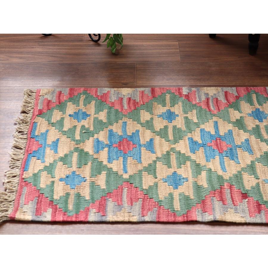 カシュカイキリム イラン 手織り 98x61cm カラフルな幾何学モチーフ |  | 03