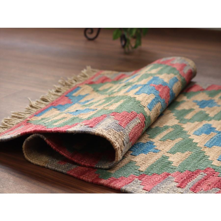 カシュカイキリム イラン 手織り 98x61cm カラフルな幾何学モチーフ |  | 04