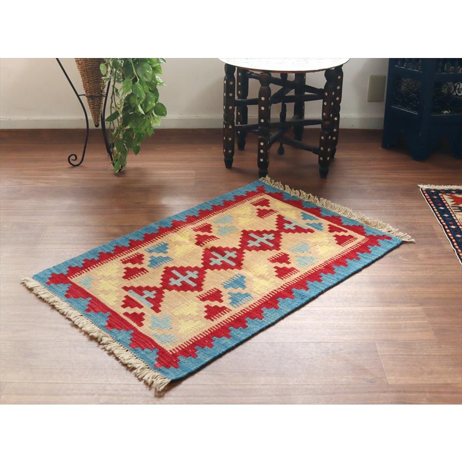 カシュカイキリム イラン 手織り 94x62cm カラフルな幾何学モチーフ |  | 01