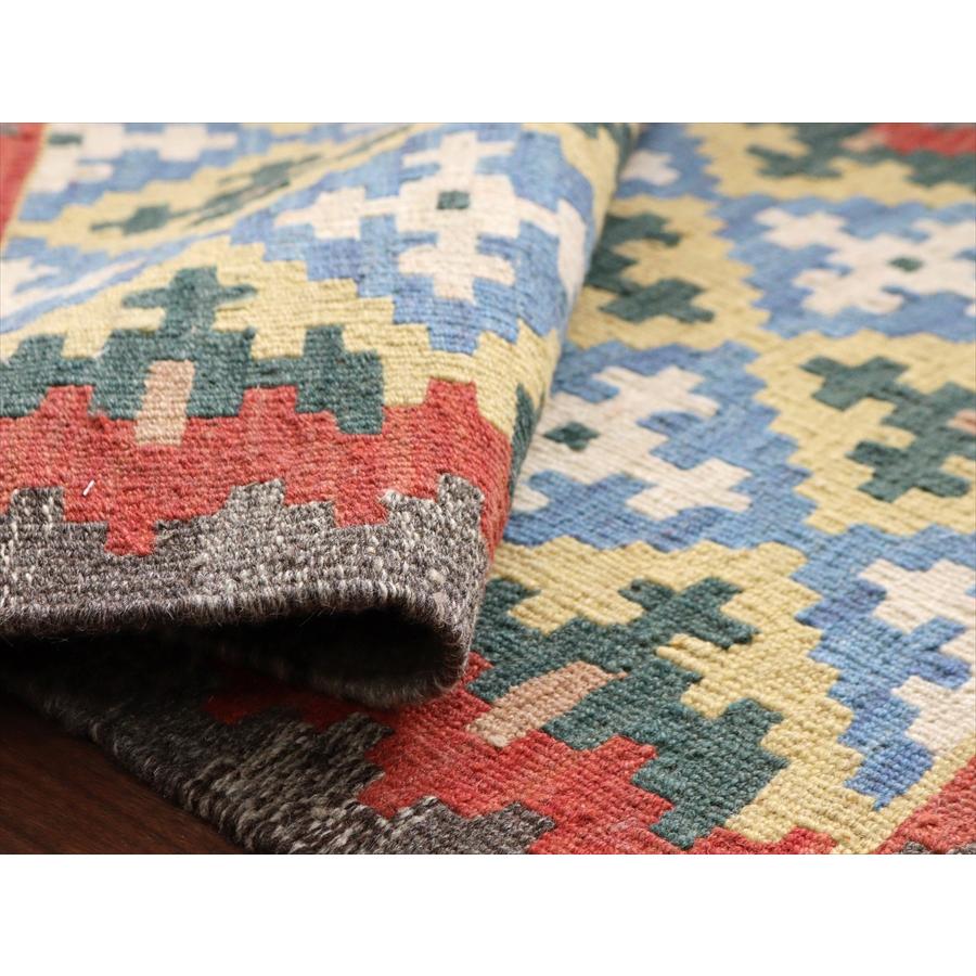 カシュカイキリム イラン 手織り 87x64cm カラフルな幾何学モチーフ |  | 04