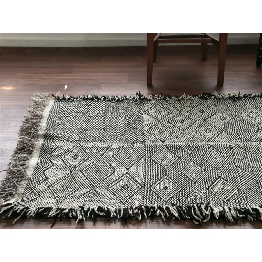 モロッコキリム ザナフィ ZANAFI kilim 205x93cm パターンの違うジジム織り モノトーン |  | 03