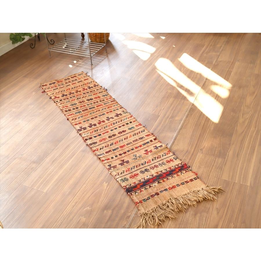 オールドキリム キャメルウールのフラグメント 149x37cm 東イラン