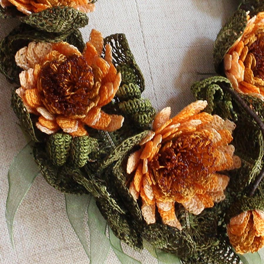 ハンドメイドレースフラワー ボタニカルネックレス大輪のガーベラ オヤモチーフ | ブランド登録なし | 02