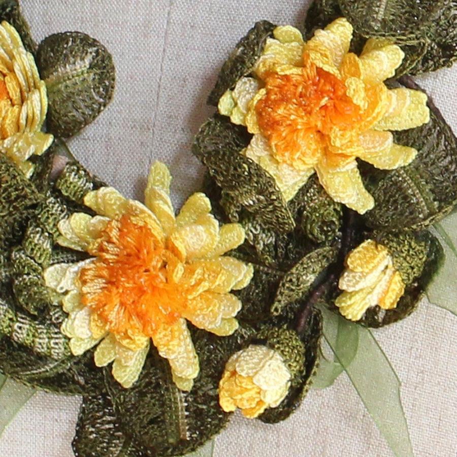 ハンドメイドレースフラワー ボタニカルネックレス大輪のガーベラ オヤモチーフ | ブランド登録なし | 02