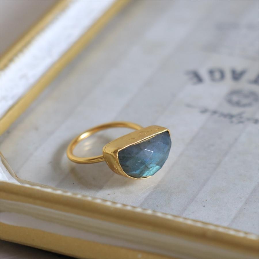 アルサメイア・リング ゴールドプレーテッド/トルコジュエリー クォータームーン・ラブラドライト　Labradorite Ring | ブランド登録なし | 03