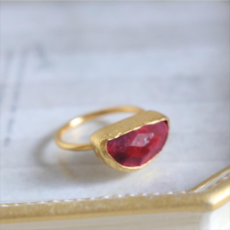 ルビー 半月型 リング クォータームーン /　Ruby Ring Arsameia | ブランド登録なし