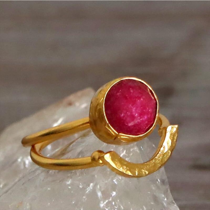 ルビー ２連リング サークル 22KGP アルサメイア トルコジュエリー Ruby Ring | ブランド登録なし