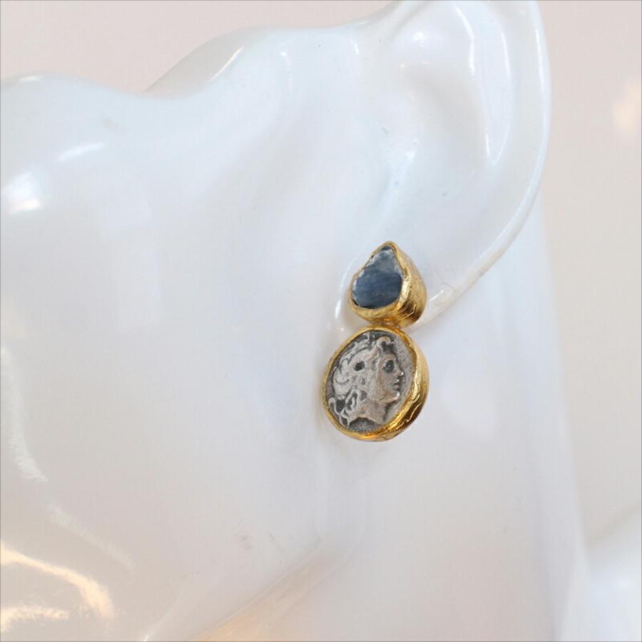 アルサメイア ラピスラズリ＆コインピアス 【現品】 天然石22Kゴールドプレーテッド トルコジュエリー シルバー＆ゴールド | ブランド登録なし | 03
