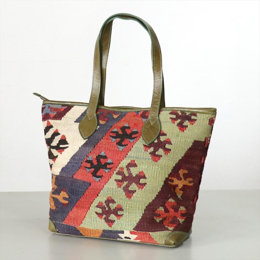オールドキリム　トートショルダーバッグシワス | 
