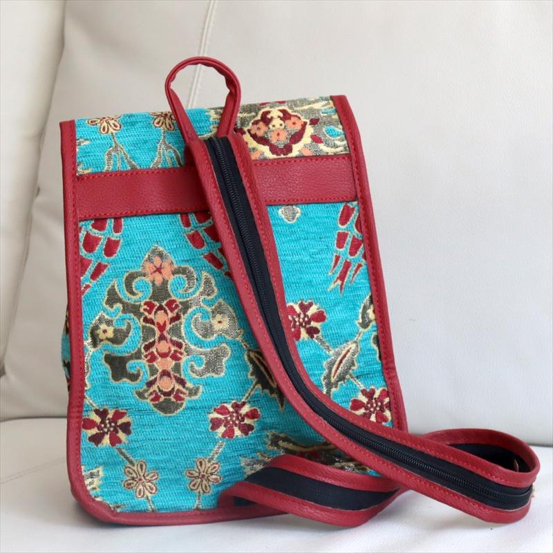 ミニリュック　バックパック　トルコ製オットマンフラワー　セルリアンブルー | ブランド登録なし | 02