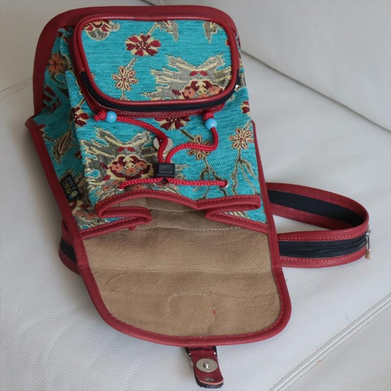 ミニリュック　バックパック　トルコ製オットマンフラワー　セルリアンブルー | ブランド登録なし | 03