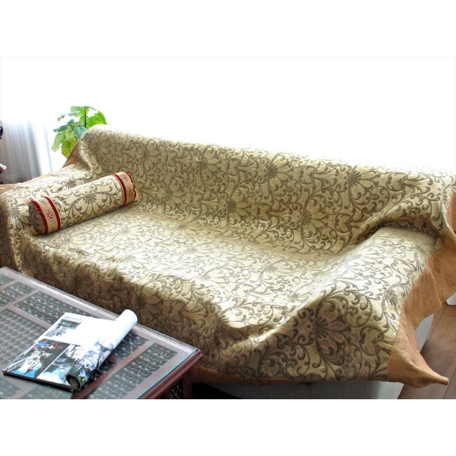 ベッドカバー　 ビュッセ グレイッシュグリーン　シングルサイズ　ゴールドステッチ　トルコ製 | ブランド登録なし | 02