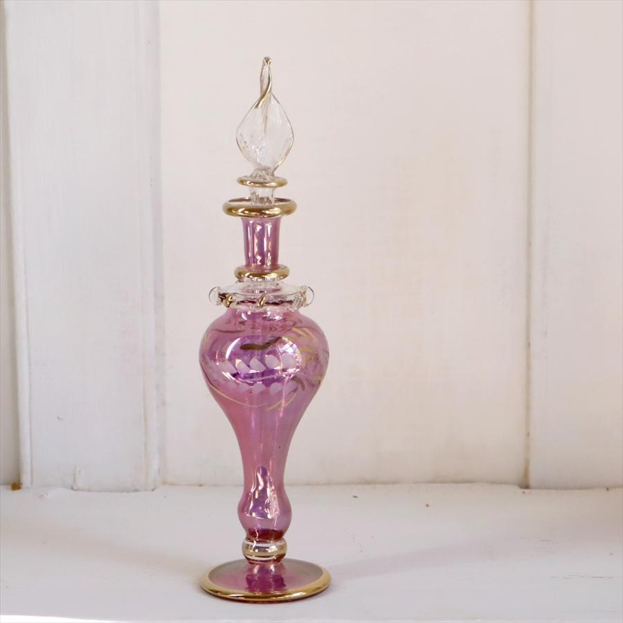エジプト ガラス 香水瓶 19cm クレオパトラ パープル