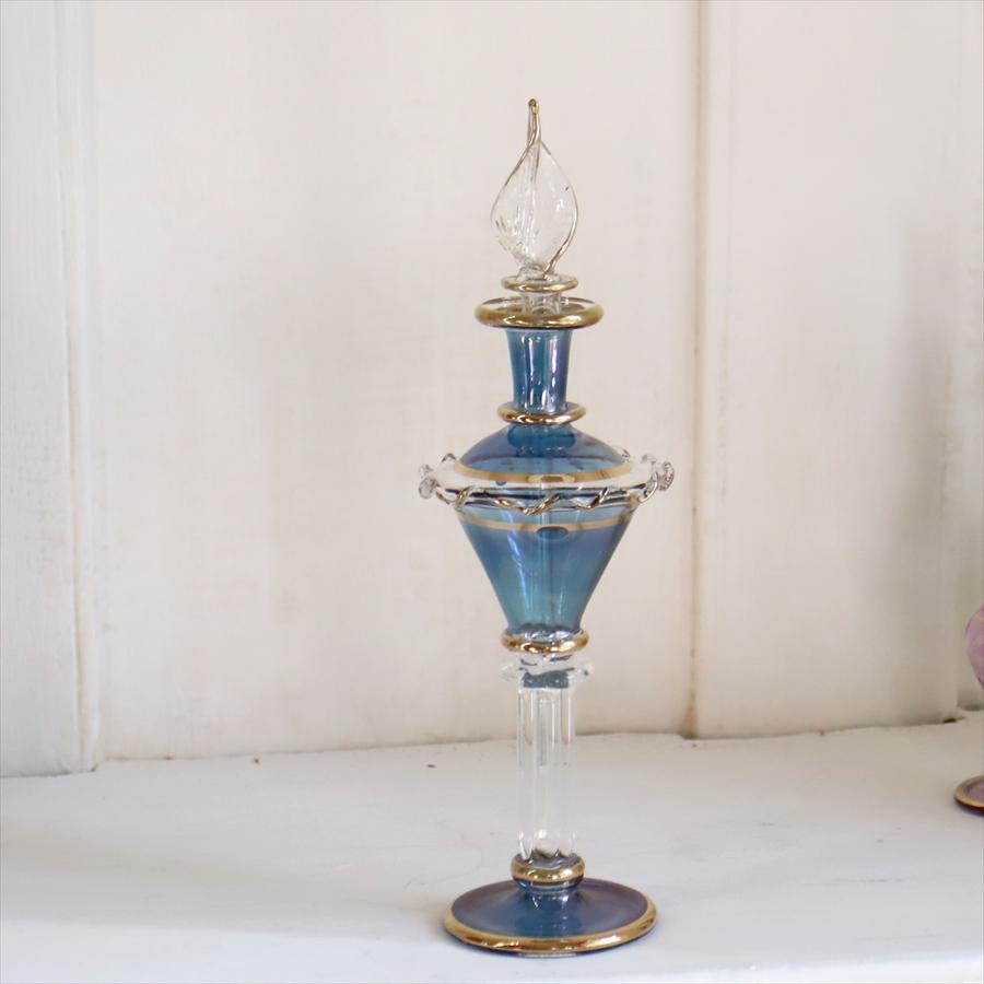 エジプト ガラス 香水瓶 19cm クレオパトラ ブルー : インプレッション