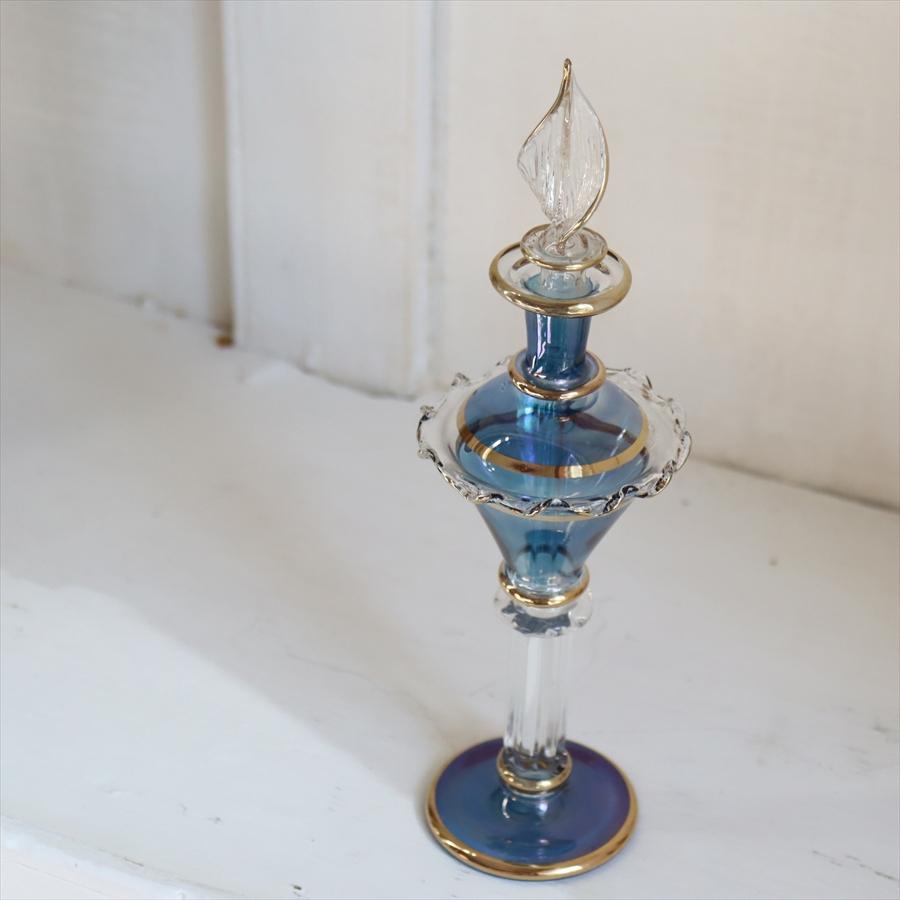 エジプト ガラス 香水瓶 19cm クレオパトラ ブルー : インプレッション