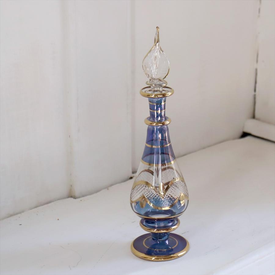 エジプト ガラス 香水瓶 19cm クレオパトラ ブルー : インプレッション