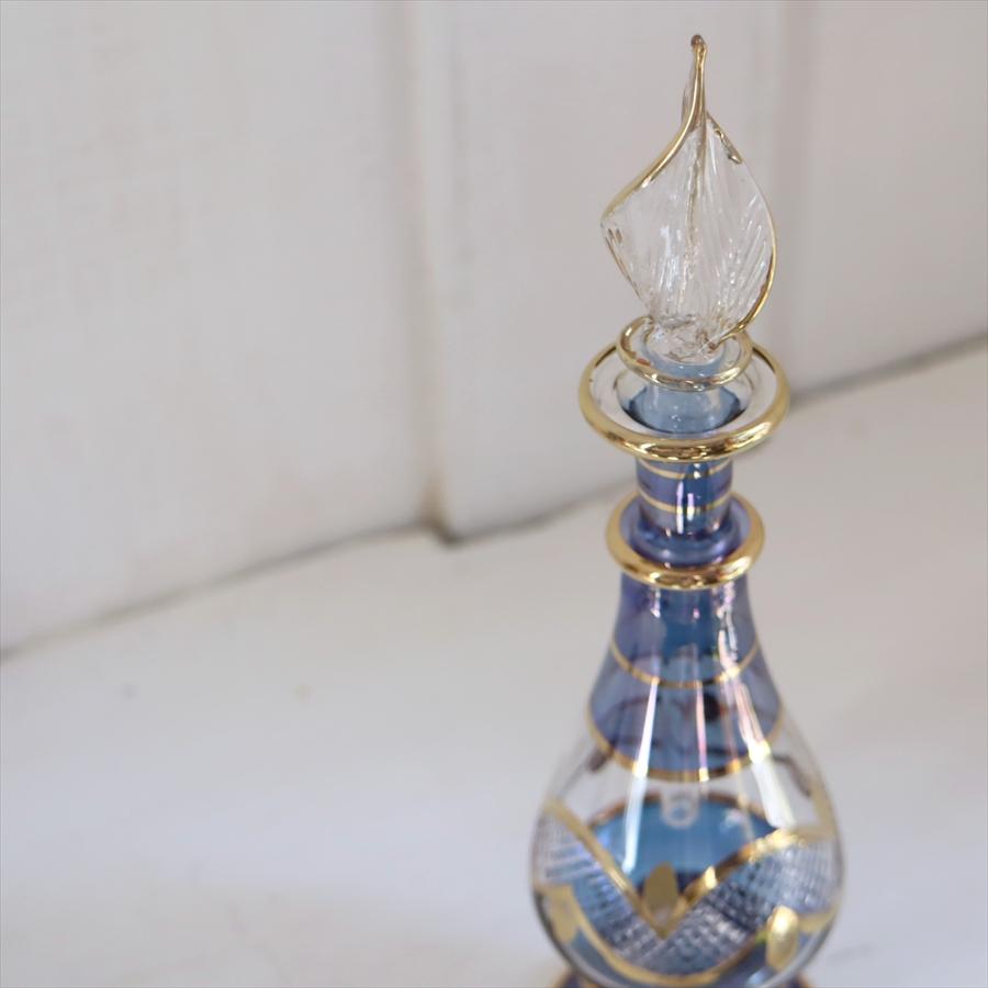 エジプト ガラス 香水瓶 19cm クレオパトラ ブルー : インプレッション