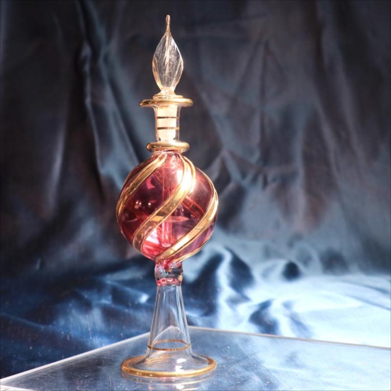 エジプトガラス香水瓶 ファラオ 18cm ゴールド/パープル