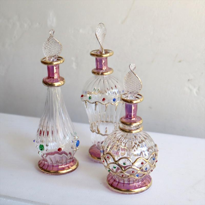 エジプト ガラス香水瓶　3本セット　パープル エジプト製 Egyptian Purfume Bottle　　　｜ipogabbeh｜03