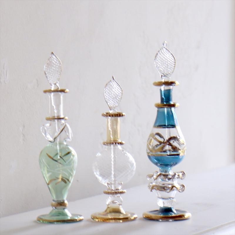 エジプト香水瓶 ガラスボトル 3本セット クレオパトラ 手作り