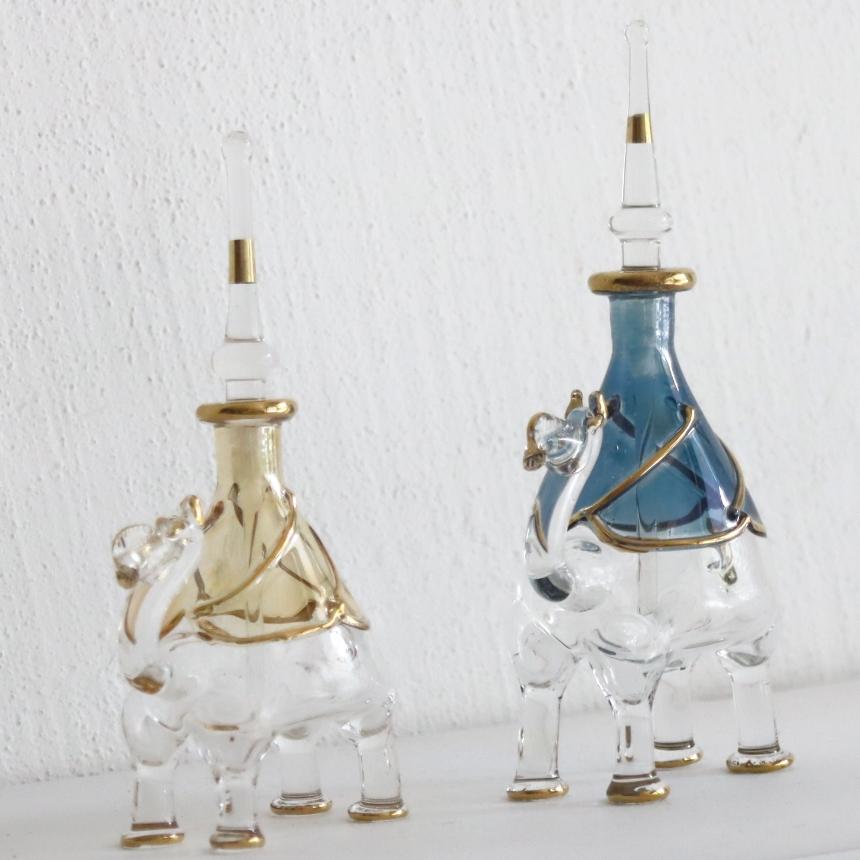 エジプト香水瓶 ラクダ 2頭セット イエロー ブルー : インプレッション
