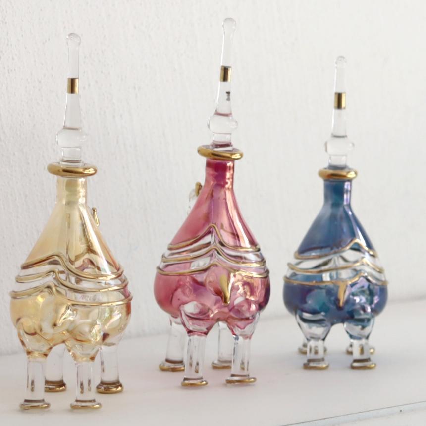エジプト ガラス香水瓶 ラクダ 3頭セット : インプレッションオブ