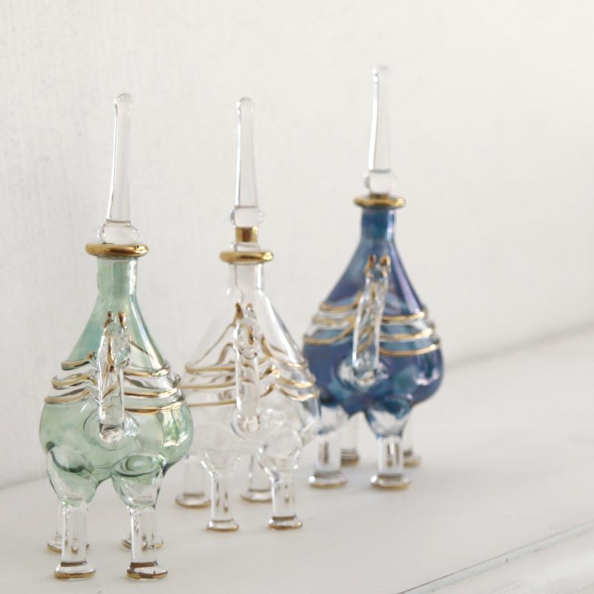 エジプト ガラス香水瓶 ラクダ 3頭セット : インプレッションオブ