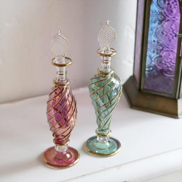 エジプトガラス香水瓶 Egyptian Perfume Bottle 2本セット ファラオ