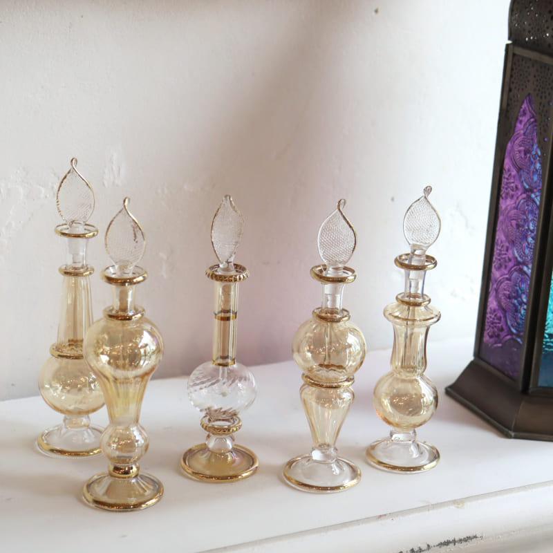 エジプト香水瓶 5本セット ガラスボトル オプティック