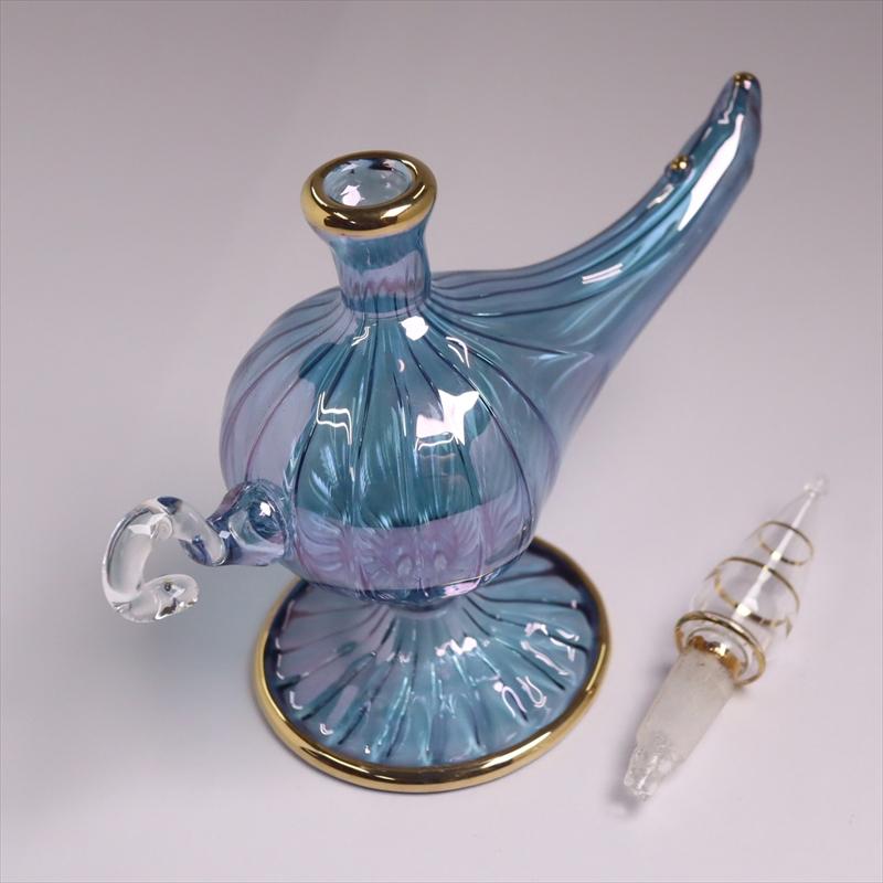 エジプトガラス香水瓶　アラジンランプ　Egyptian Perfume Bottle Aladdin Lamp　ラスティックブルー｜ipogabbeh｜02