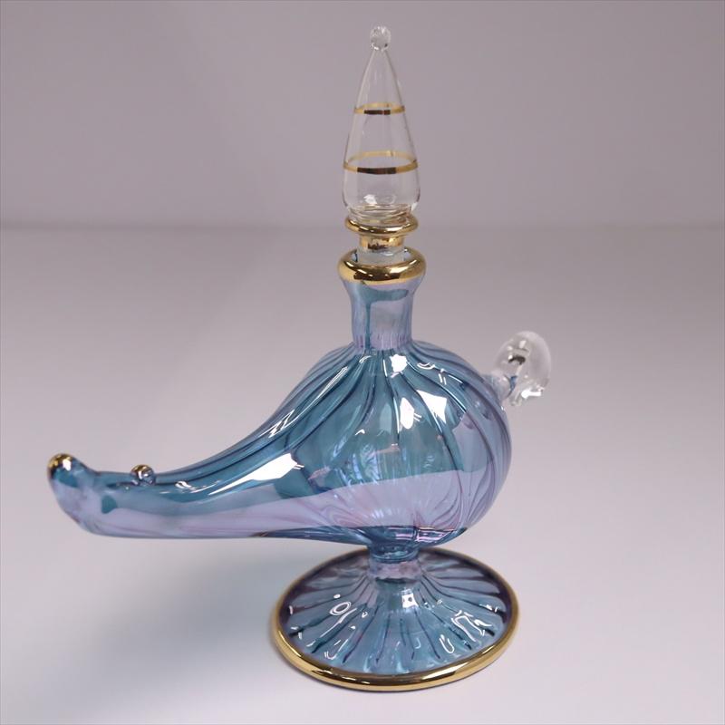 エジプトガラス香水瓶　アラジンランプ　Egyptian Perfume Bottle Aladdin Lamp　ラスティックブルー｜ipogabbeh｜03