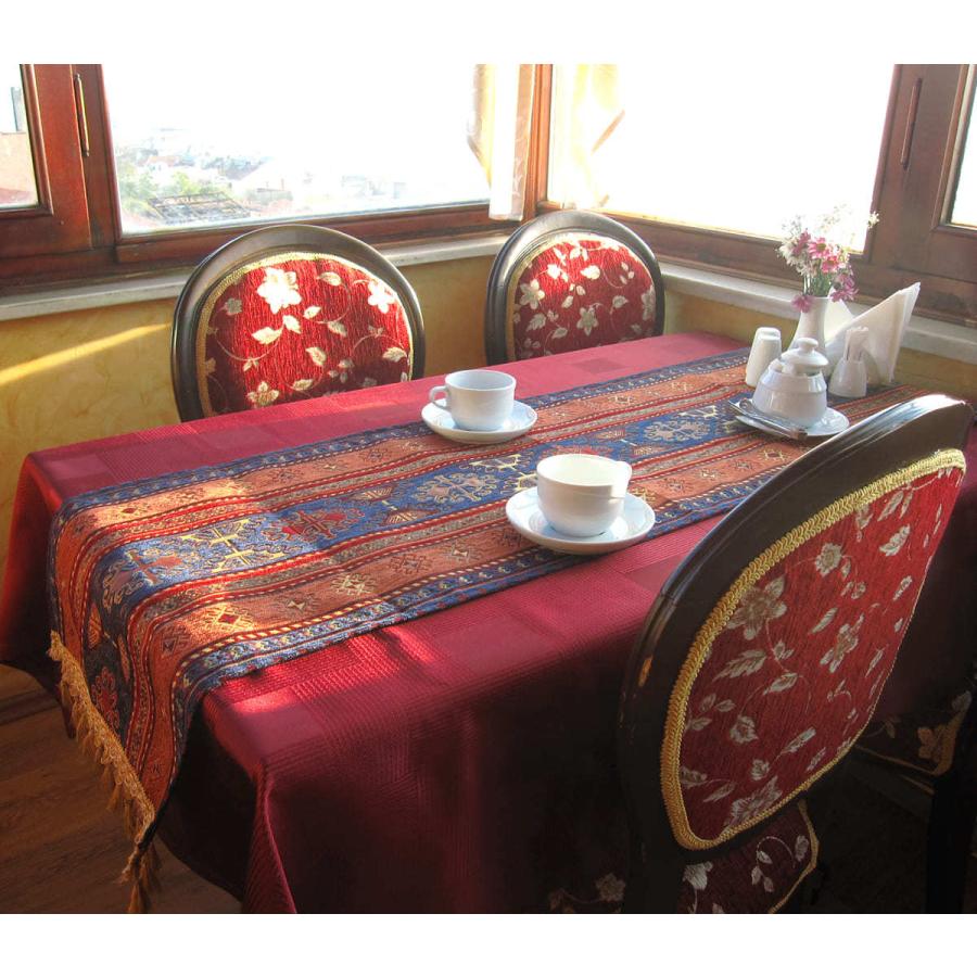 テーブルランナー140cm/ベッドスロー アジデルハ ブルー 【トルコ シュニール素材】 | ブランド登録なし | 01