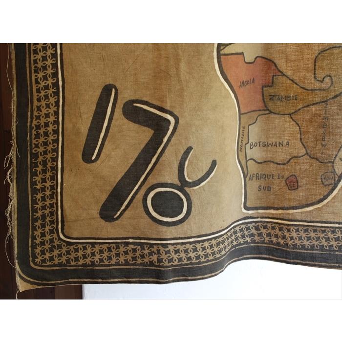 アフリカの泥染布 Mud Cloth Mali, African textile  166x146cm アフリカ大陸の古地図　大サイズ | ブランド登録なし | 03