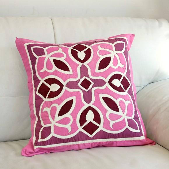 ハンドアップリケ コットンクッションカバー ハーヤ メーヤーKheyamiaー49x48cm | ブランド登録なし