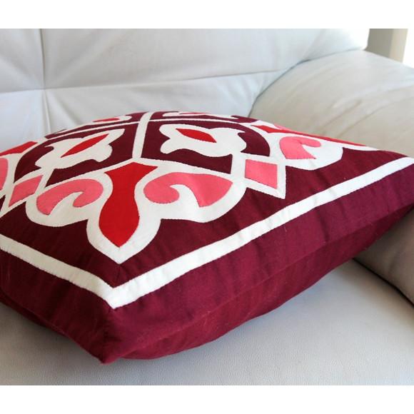 ハンドアップリケ コットンクッションカバー ハーヤ メーヤーKheyamiaー49x49cm | ブランド登録なし | 01