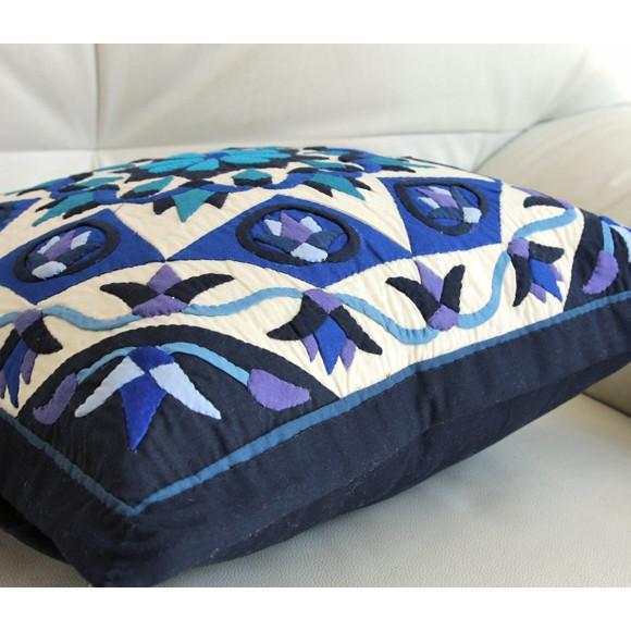 ハンドアップリケ コットンクッションカバー ハーヤ メーヤーKheyamiaー48x48cm | ブランド登録なし | 01