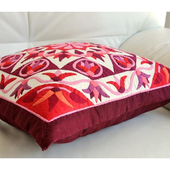 ハンドアップリケ コットンクッションカバー ハーヤ メーヤーKheyamiaー48x48cm | ブランド登録なし | 01