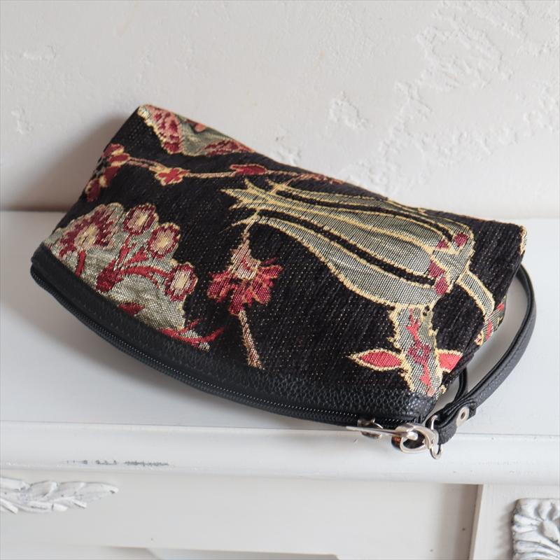 トルコデザインのポーチ シュニール素材ヴァレンス ブラック | ブランド登録なし | 01